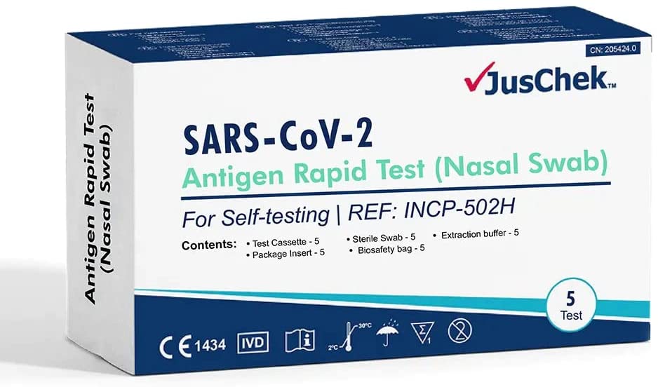 1000 Tests - 50 x 20 Pks - JusChek Rapid Antigen Nasal Test Kits @ $2 each