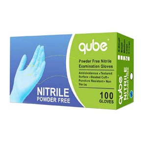 Qube Medical Nitrile Examination Gloves - Australian landed (1 Carton - 10 boxes x 100 pcs)